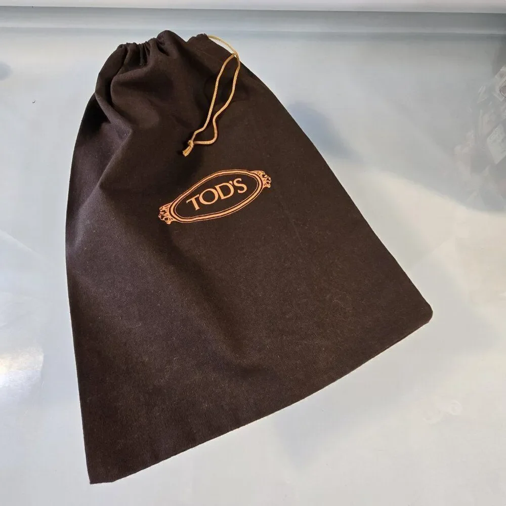 TOD'S Italy Brown Shoe Bag Drawstring Dust Cover Storage Pouch